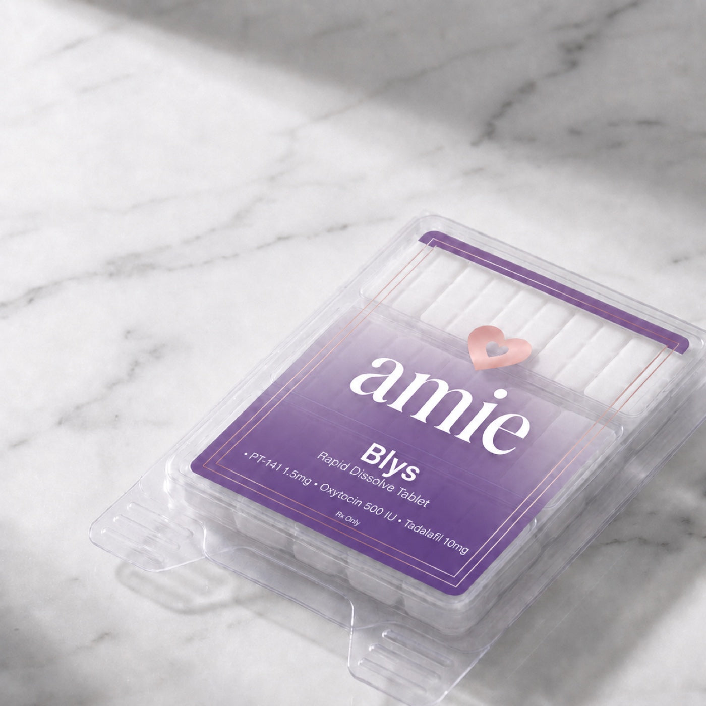 Blys™ package on a marble surface