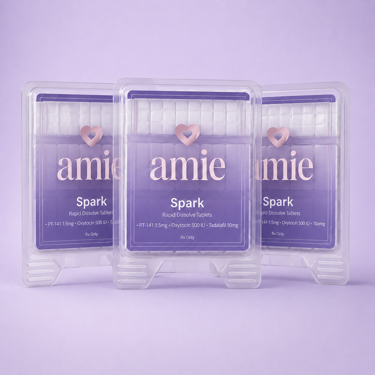 Three Spark rapid dissolve tablet packages